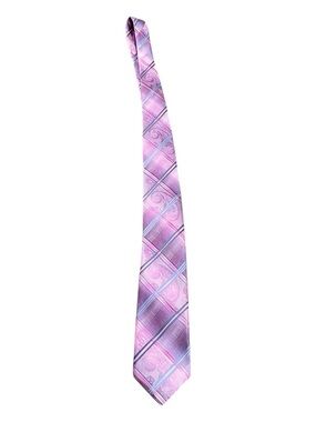 Stacy Adams Pink Plaid Paisley Men's Tie